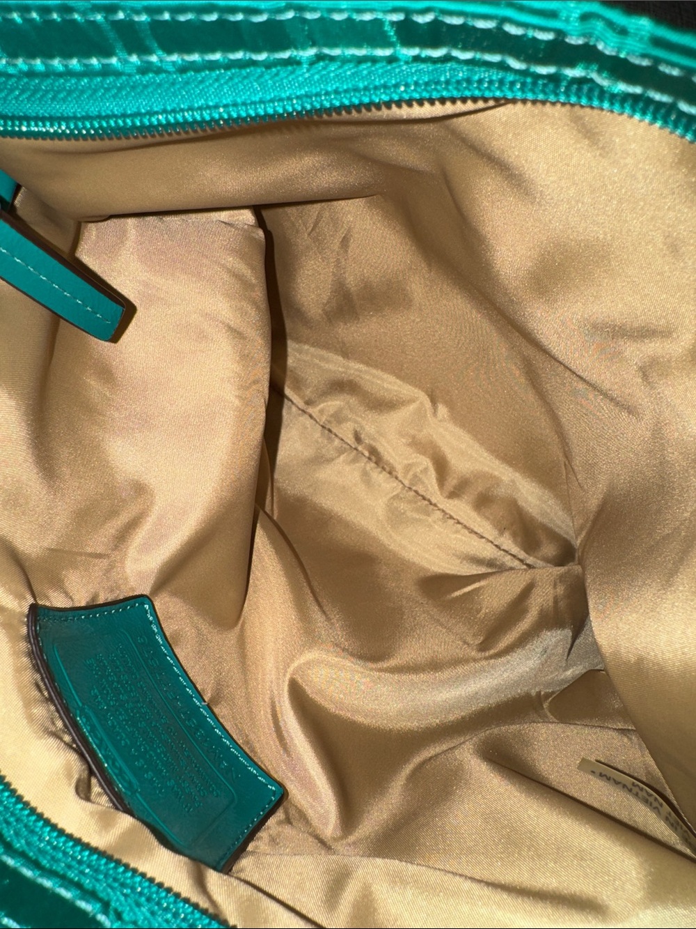 Coach Bag Getaway Green Blue Colorblock  Signature Logo Jacquard Crossbody Bag - Picture 14 of 17
